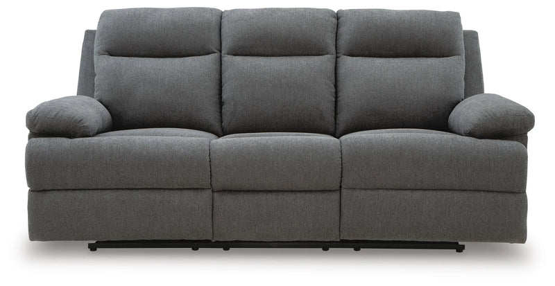 Side-Swipe Reclining Sofa with Drop Down Table