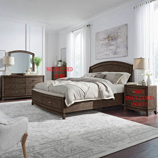 Avalon King Panel Storage Bed, Dresser & Mirror image