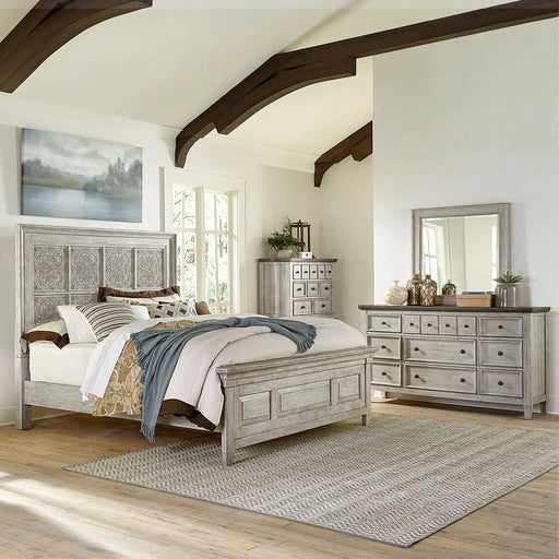 Heartland King Opt Panel Bed, Dresser & Mirror, Chest image