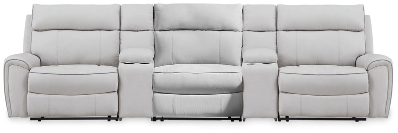 Social Pointe Reclining Sectional with Storage Consoles